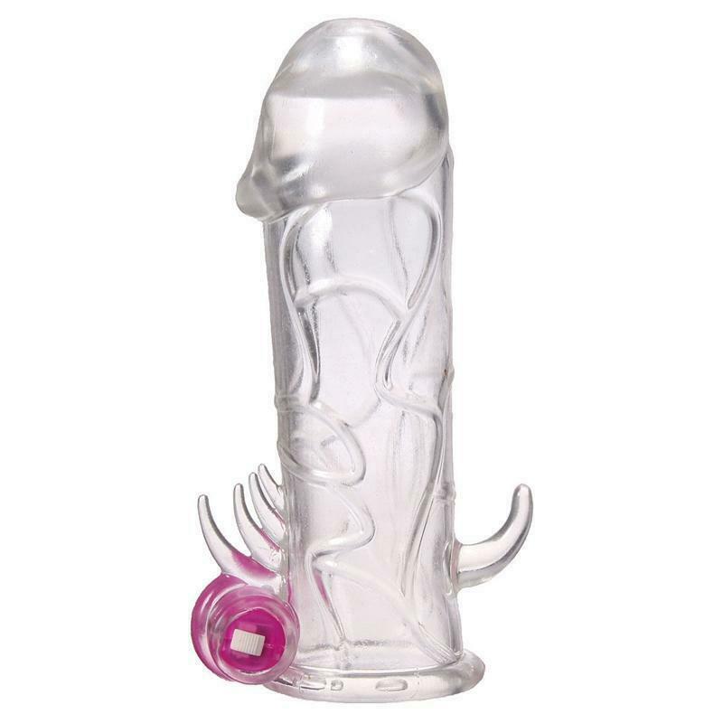 Textured Male Soft Condom Reusable Penis Extender Sleeve Enlarger Extender gallery