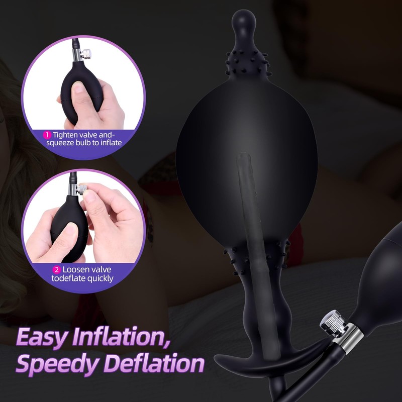 New Silicone Inflatable Bead Anal Plug with Solid Center Silicone Anal Balloo... gallery