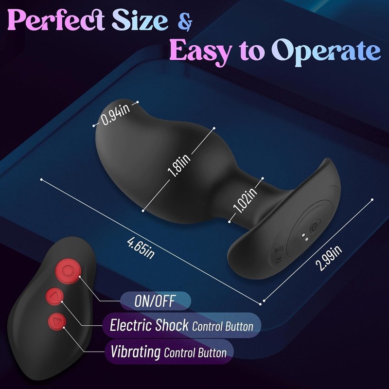 Vibrating Butt Plug Prostate Massager with Remote Control and 8 Vibrating Modes gallery