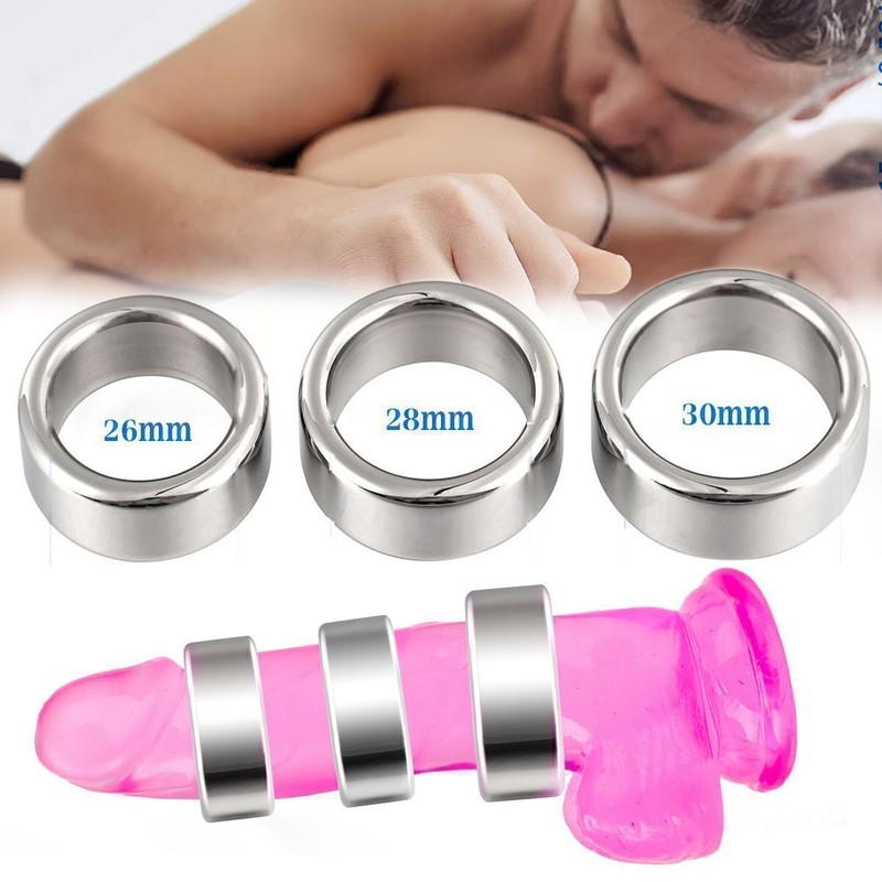 Thick Heavy Duty Stainless Steel Metal Silver Male Cock Ring Penis Enhancer Band