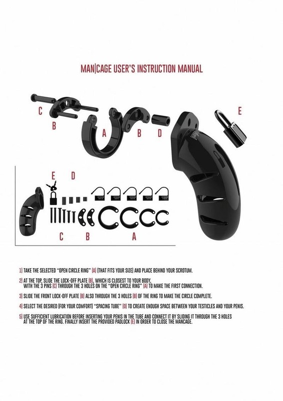 Man Cage Model 02 Chastity Cage with Lock 3.5in - Black gallery