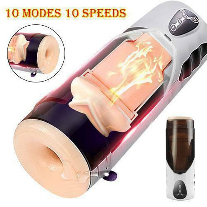 Masturbaters Automatic HandsFree Male Telescopic Heating Cup Stroker Men Sex Toy gallery