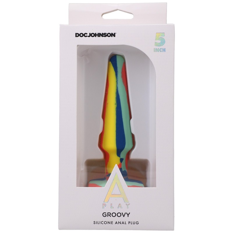 Doc Johnson A Play Groovy 5" Silicone Anal Plug Sunrise - Tapered Butt Plug gallery