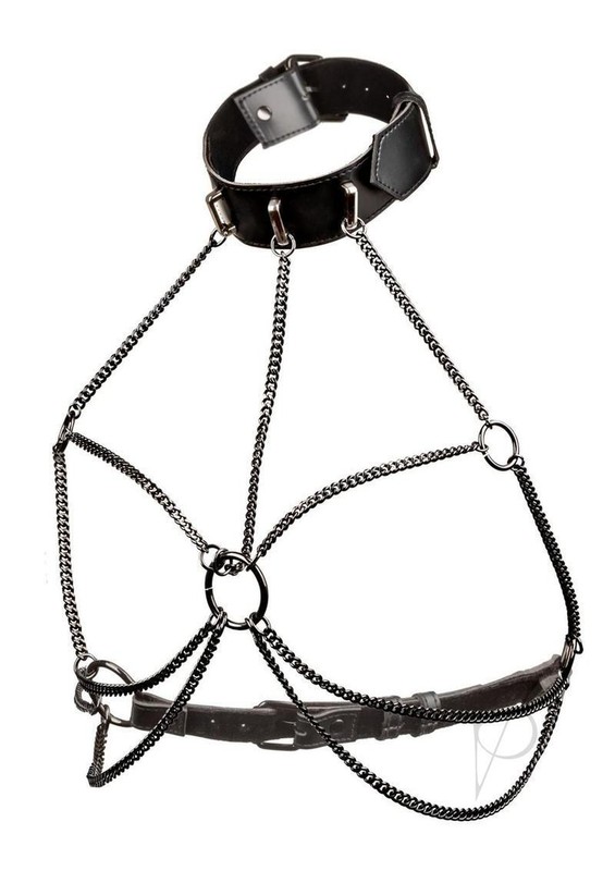 Euphoria Collection Multi Chain Collar Harness - Black gallery