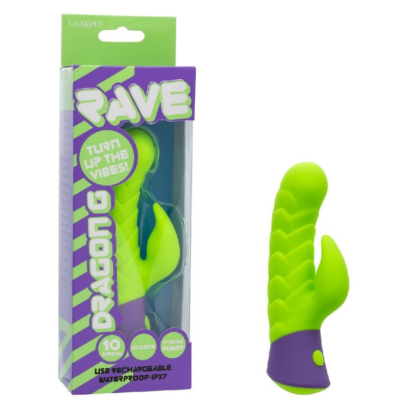 Cal Exotics Rave Dragon G Vibrator Green – Vaginal G-Spot Clitoral Vibe
