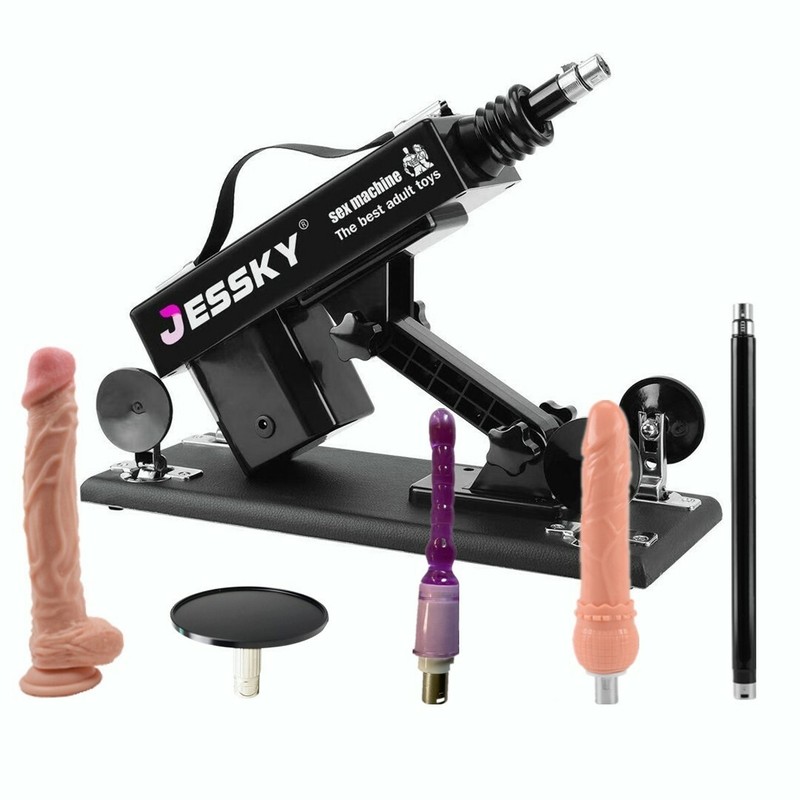 Jessky Automatic Thrusting Adult Sex Machine with 5 Attachments for Male Female
