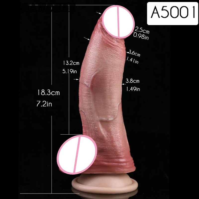 Silicone Lifelike Dual-layer Beginner Dick For Men Women Masturbator Adult Toy gallery