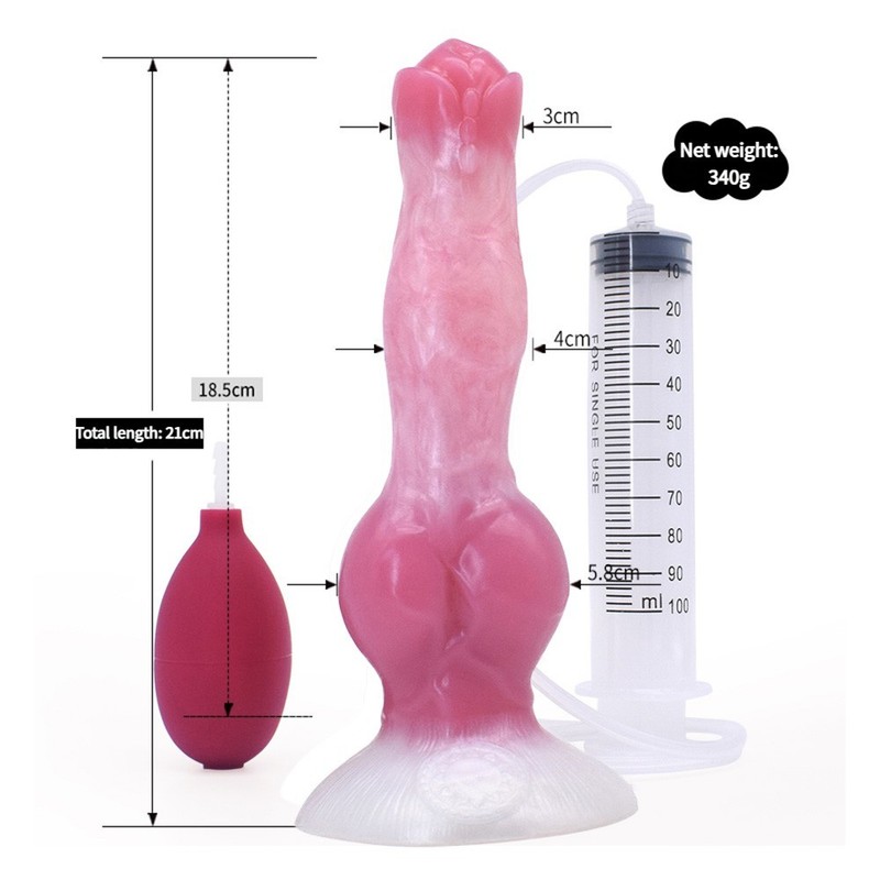 Silicone Knot Ejaculation Dildo Suction Cup Fantasy Squirting Penis Anal Plug US