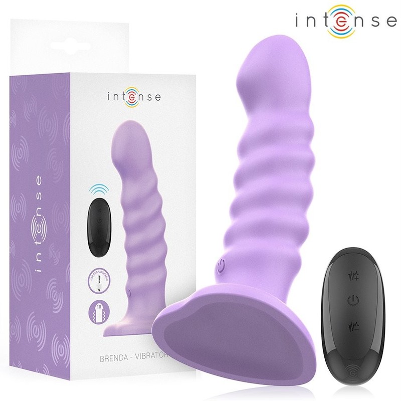 Intense Brenda – Purple Spiral Vibrator with Suction Cup and Remote Control