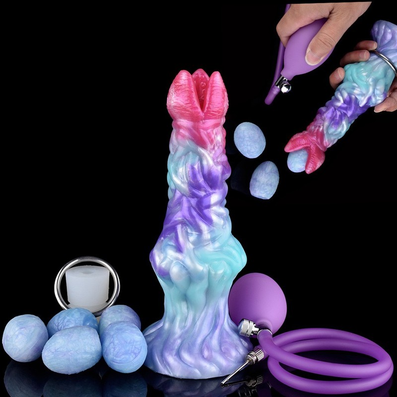 Fantasy Ovipositor Anal Plug Knot Dildo SiliconeTextured Lay-Egg Anal Sex Toy US