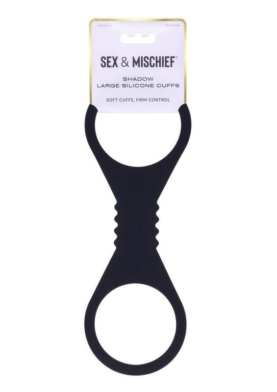 Sex and Mischief Shadow Silicone Cuffs – Large – Black