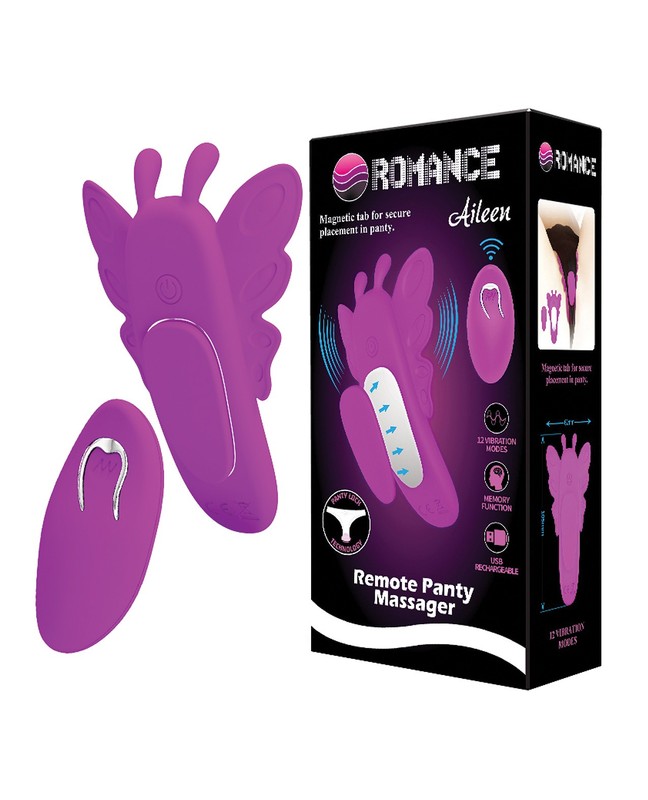 Pretty Love Romance Aileen Magnetic Butterfly Panty Vibe, Fuchsia