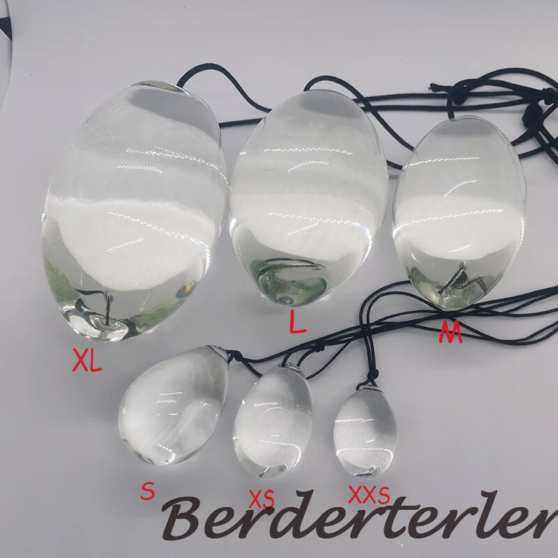4/5/6/6.4Diameter Crystal Glass Oval G Spot Stimulation Butt Plug Beads Sex Toy gallery