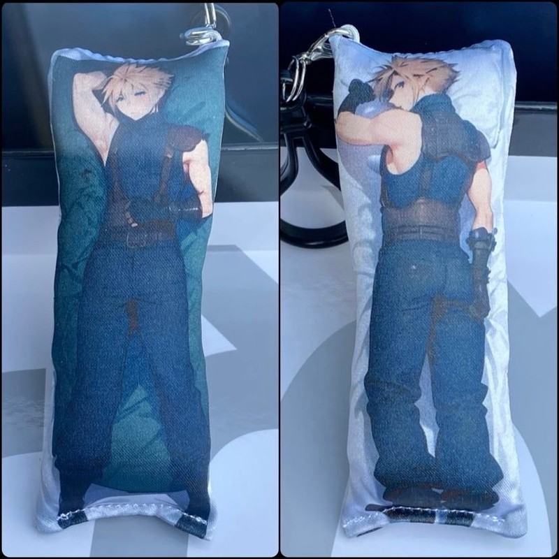 Handmade Anime Cloud Strife Final Fantasy Dakimakura Body Pillow Plush Keychain