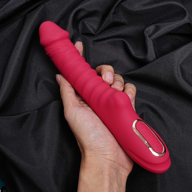 9.45&Prime; Long Heating Vibrating Dildo Anal Plug Massager/Inflatable Sex Pillows US