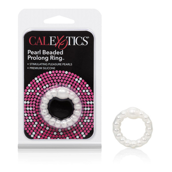 Pearl Beaded Prolong Cock Ring White – Male Enhancer Erection Sex Toy