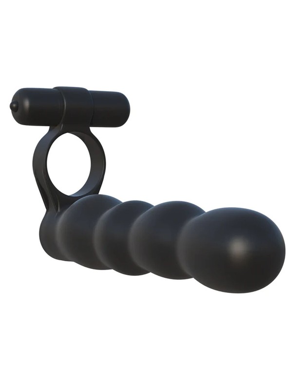Poseable Vibrating Cock Ring Silicone DP Dual Penetrator Powerful Waterproof