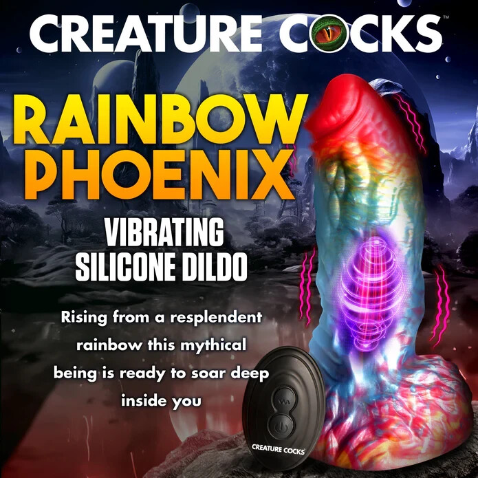 Creature Cocks Rainbow Phoenix Vibrating Silicone Dildo gallery