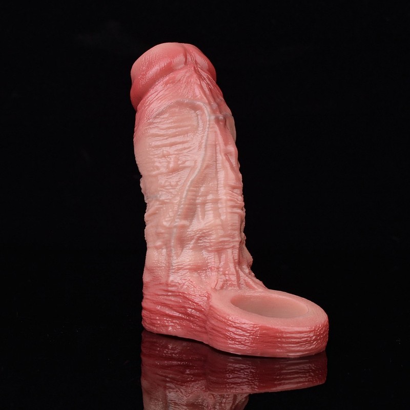 Male Penis Extender Sleeve Wearable Realistic Texture Cock Enlarger Enhancer gallery