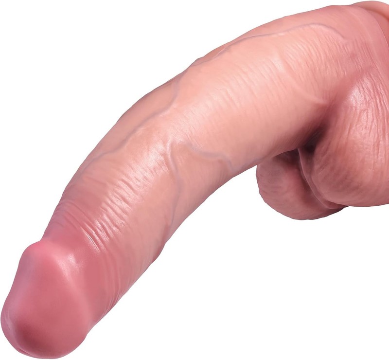 Flesh Color 9 Inch Realistic Silicone Dildo with Textured Veins for Stimulation gallery