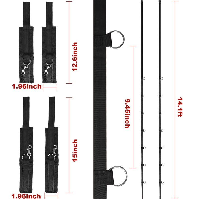 BDSM Bed Bondage Handcuffs Leg Cuffs Binding Straps Sex Toys For Couples Women gallery
