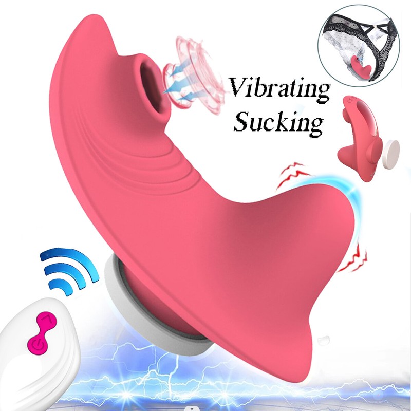 Remote Wearable Vibrator Sucker G spot Massager Dildo Adult Sex Toy For Women