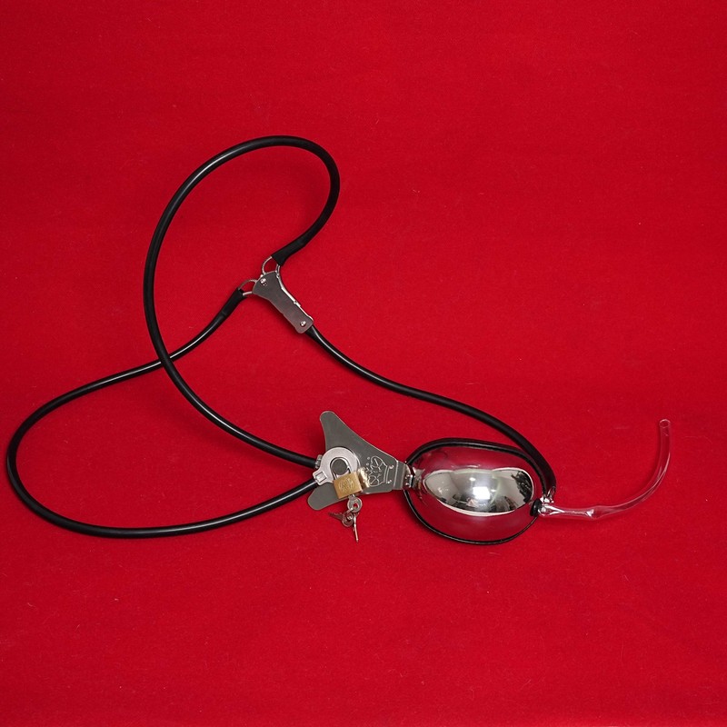 Stainless Steel Chastity Belt Cage Lockable SM Device Full Coverage with Tube