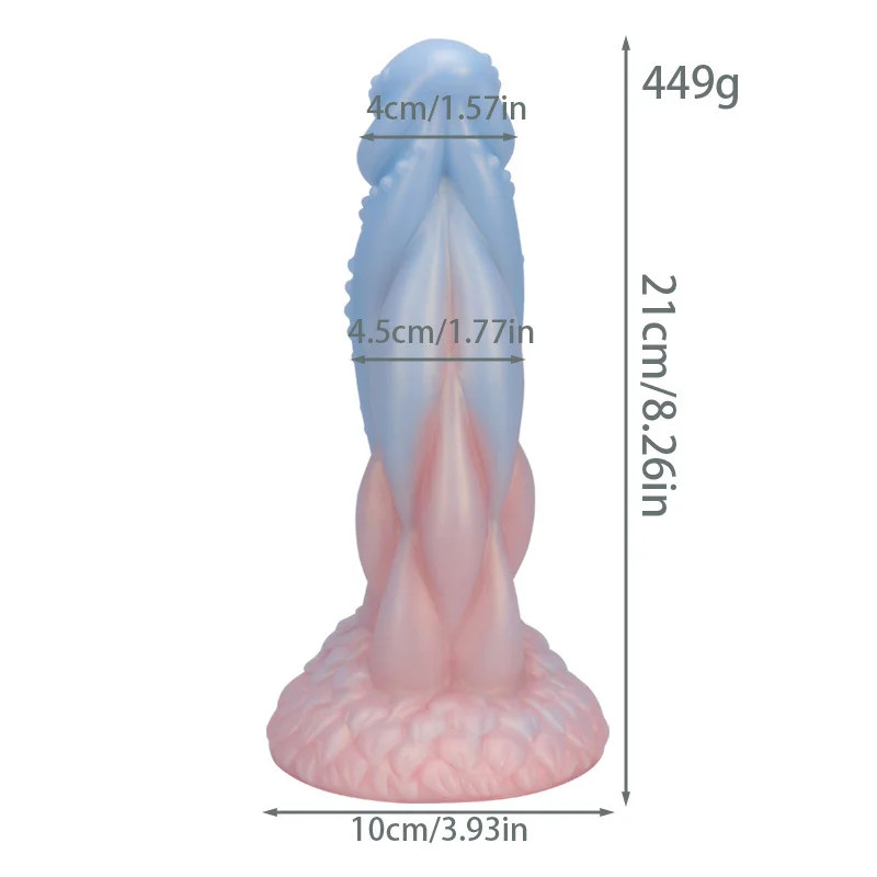 New Penis Pink Blue Mixed Color Silicone Anal Plug Dragon Dildo Sex Toys