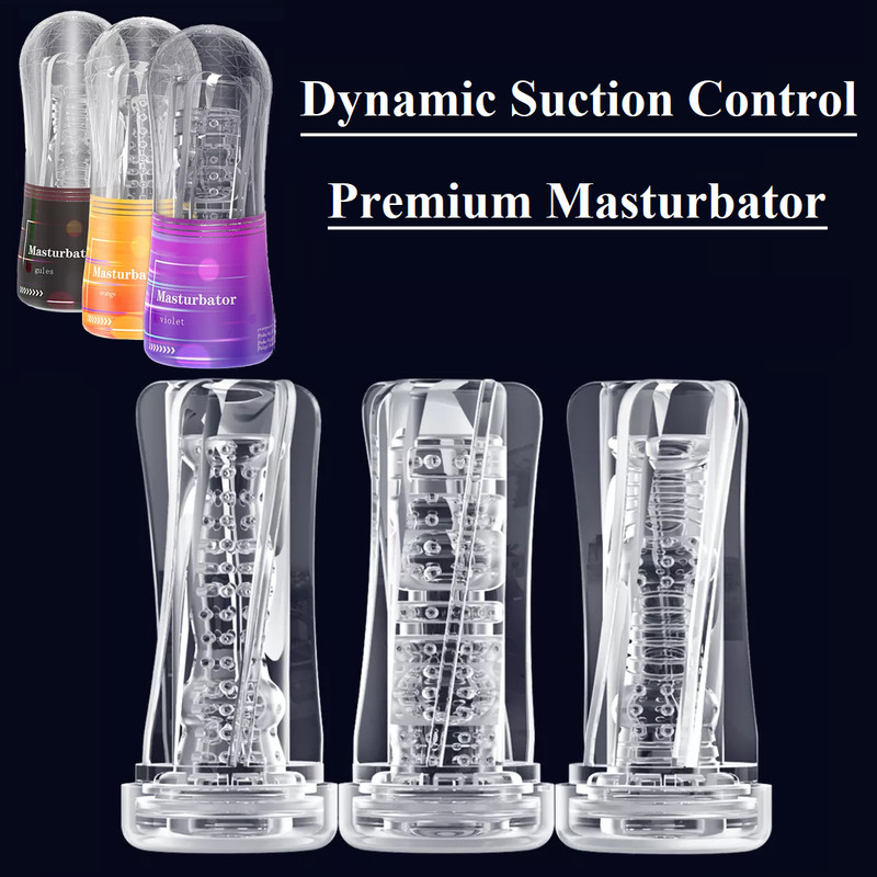 Clear Silicone Realistic Vagina Male Masturbator Pocket Pussy Stroker Sex Toy