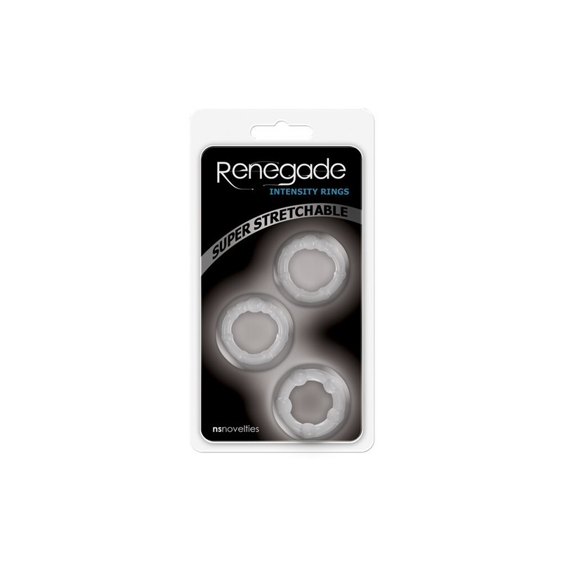 NS Novelties Renegade Intensity Rings 3pk Clear – Penis Cock Enhancer Rings