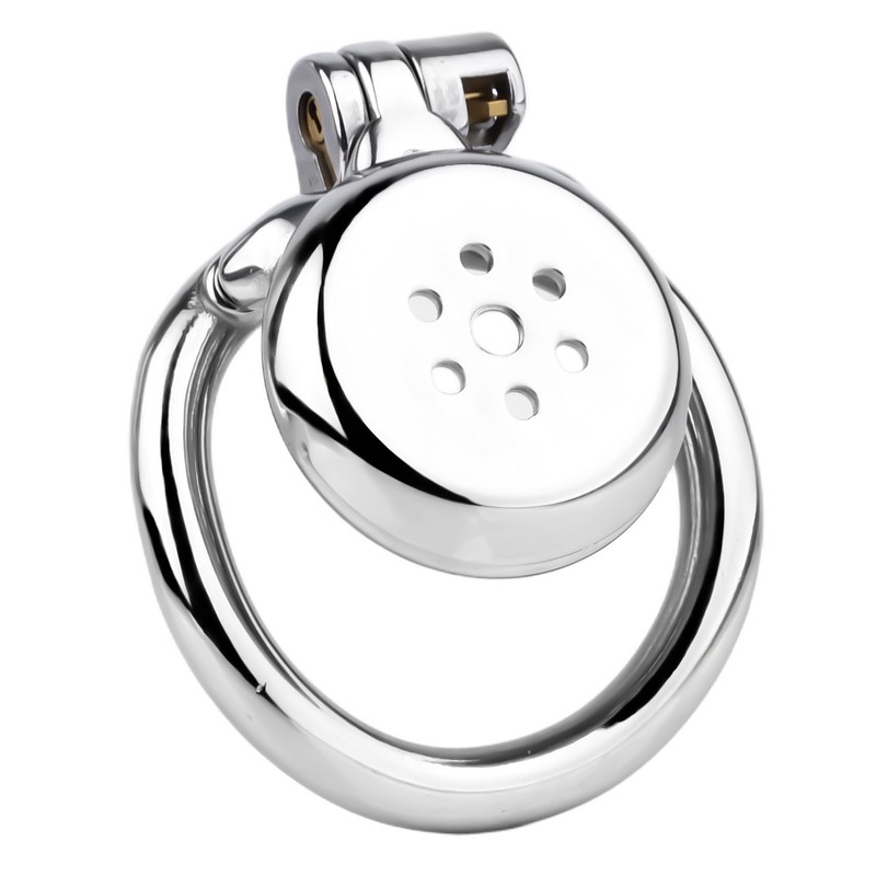 Male Metal Flat Chastity Lock Cage Male Pressure Penis Restraints BDSM Devices gallery