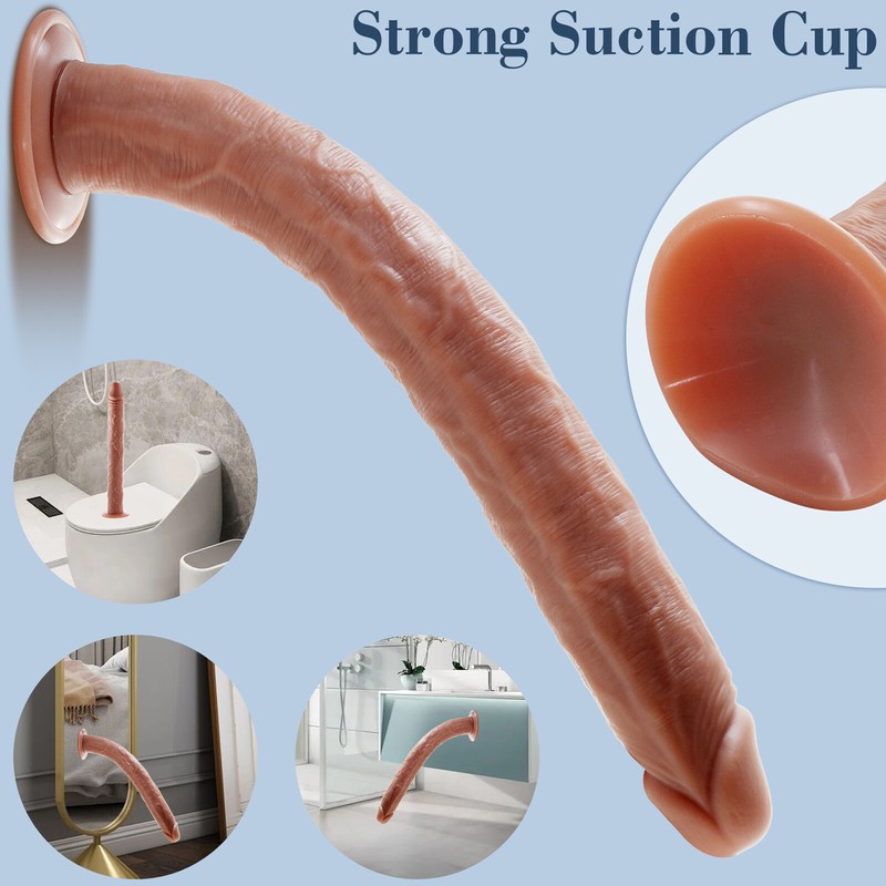 New Silicone Realistic Long Dildo Suction Cup Anal Vagina Sex Toys for Women Men