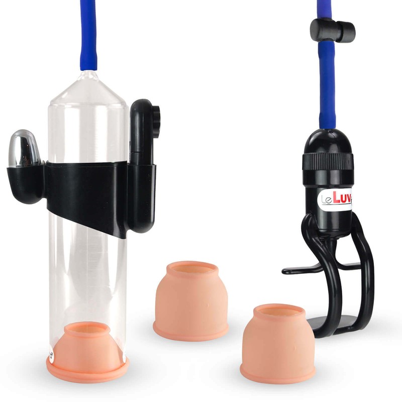 Vibrating Penis Pump LeLuv Zgrip Slippery Hose with 3 Sizes Sleeves