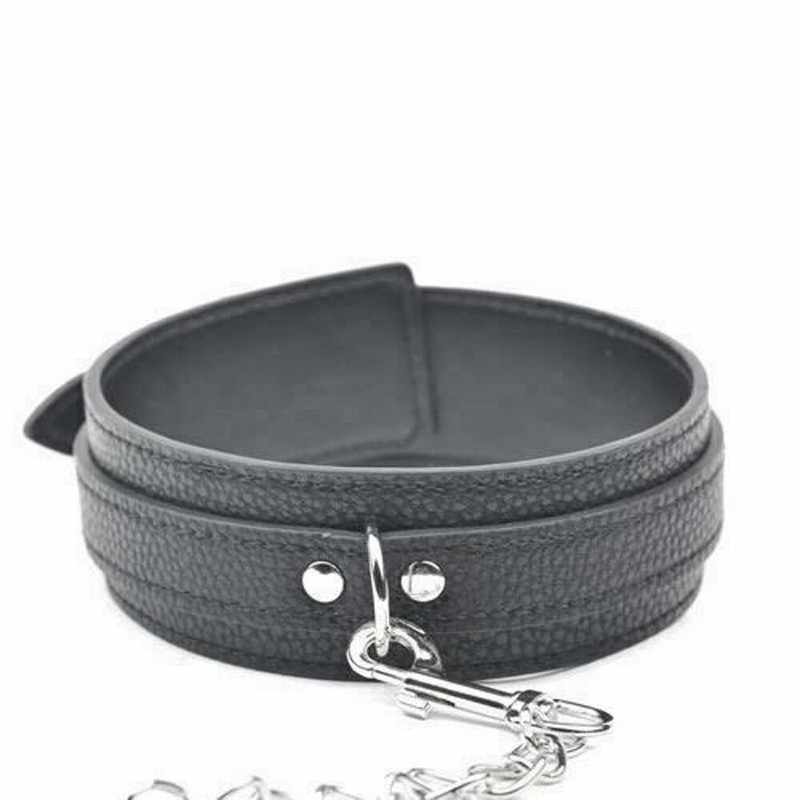 Bondage Collar & Lead/Leash Faux Leather Fully Adjustable gallery