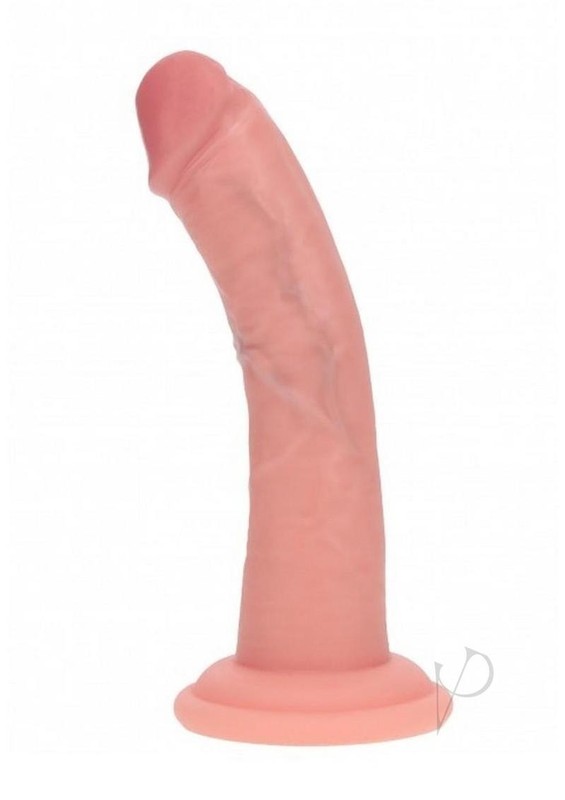 RealRock Dual Layered Silicone Curved Realistic Dildo with Suction Cup 6in - gallery