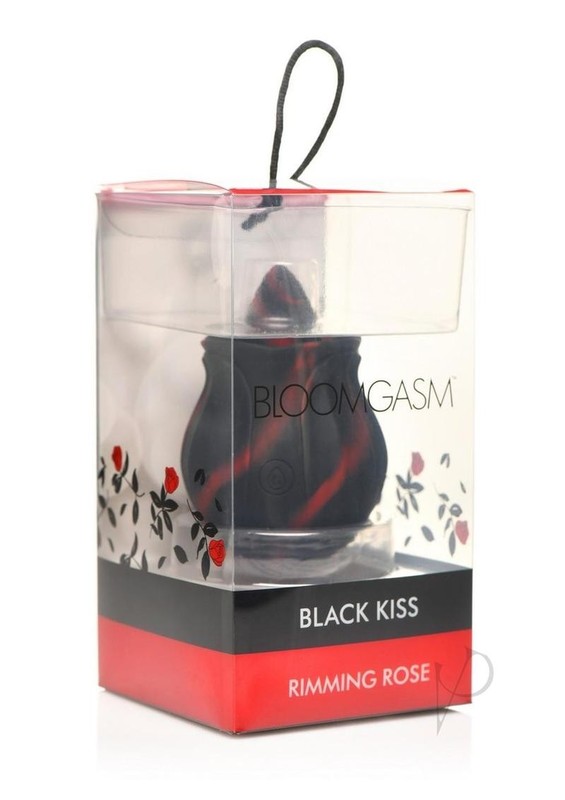 Bloomgasm Black Kiss Rimming Rose Rechargeable Silicone Clitoral Vibrator –