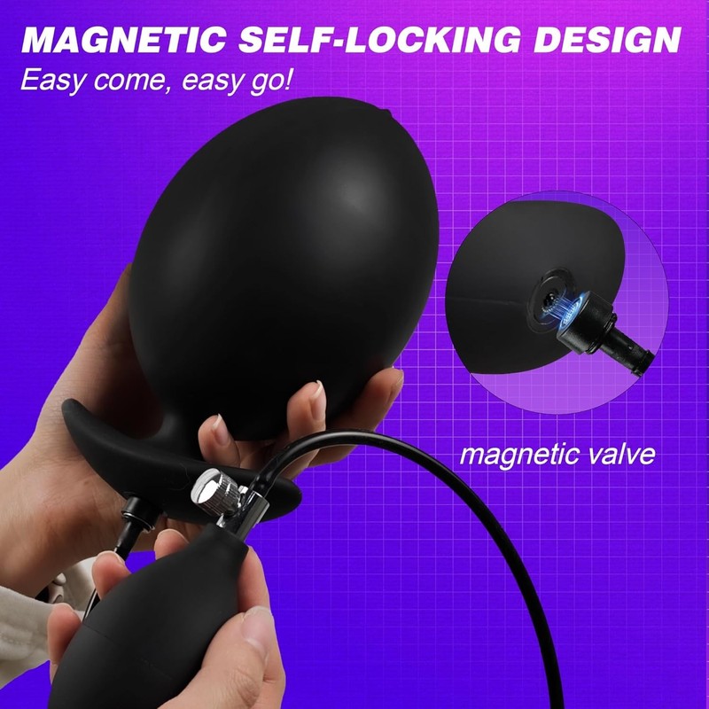 Magnetic Inflatable Butt Plug– Large Wearable Anal Trainer w/ Rolling Steel Ball gallery