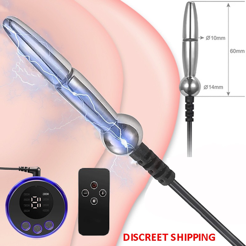 Male Electric E-Stim Stainless Steels Anal Prostate Shock Massager Plug for Men