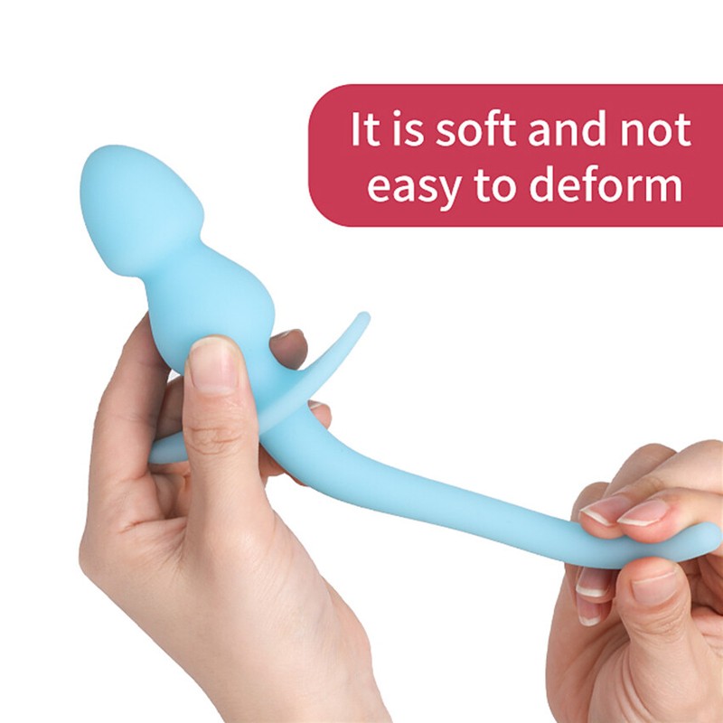 Butt Plug Dog Tail Sex Toy Men Gay Dilator Fetish Slave Anal Expander Puppy Play gallery