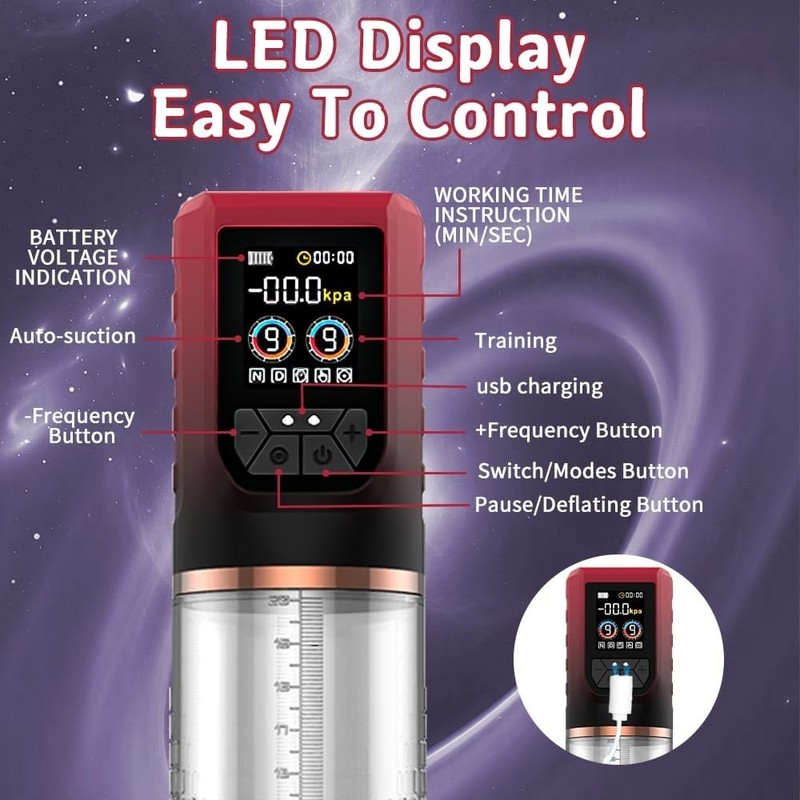 Waterproof Electric Penis Extender with LCD Display and Multiple Intensities gallery