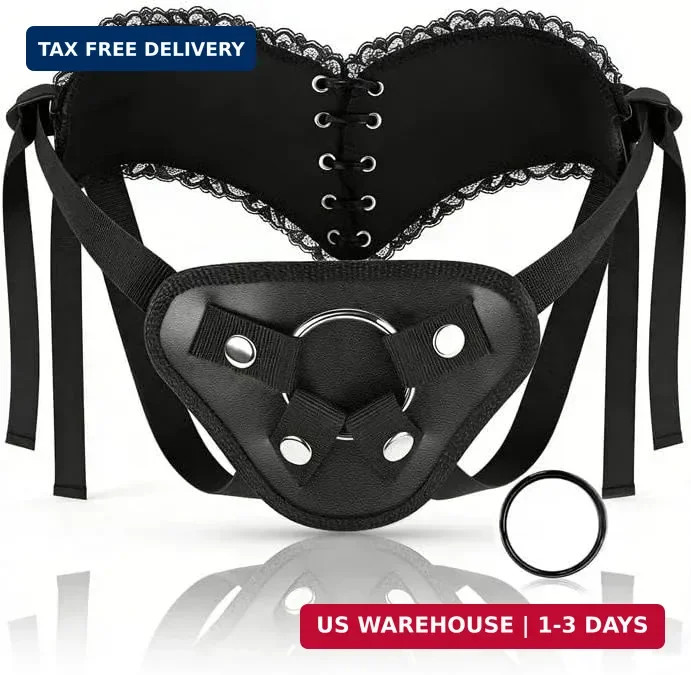 Strap On Wearable Harness for Dildo Play, Adjustable Waist & Hip Strap-On Dildo