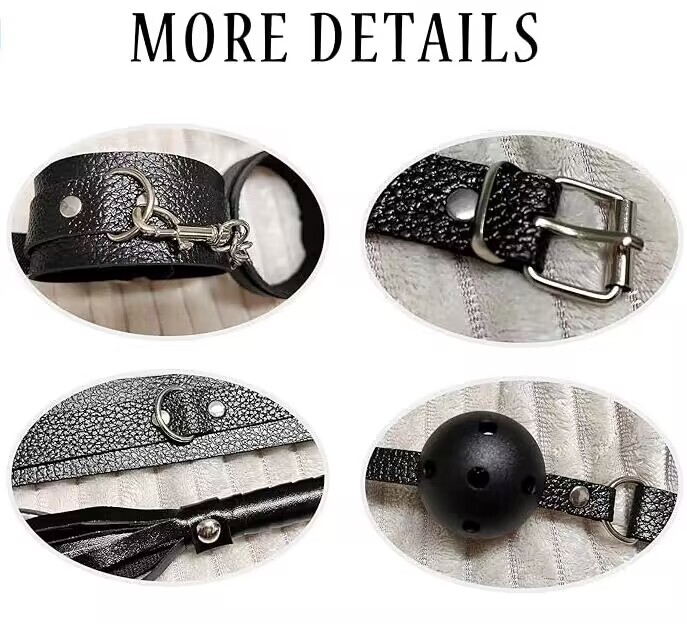 8PCS BDSM Restrain Bondage Set Restraint Leather Sex Toys Kit for Adult Couples gallery