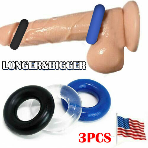 3pcs Penis Cock Ring Set Long Delay Sex Toys for Men Male Erection Enhancer US