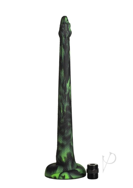 Creature Cocks Spitting Serpent Silicone Enema Snake - Green gallery