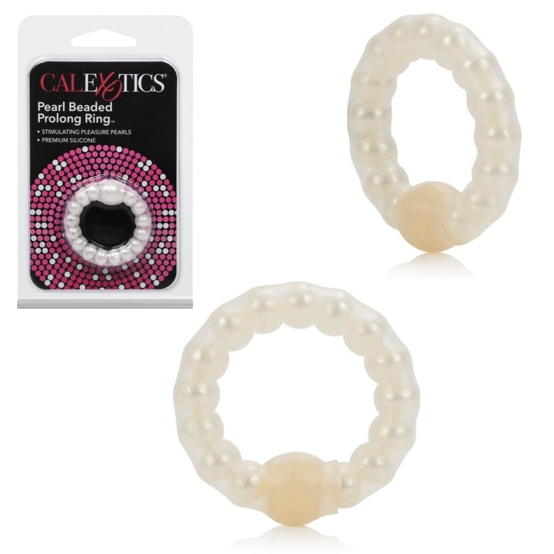 Stretchable Male Penis Erection Enhancer Cock Ring w/ Pearl Stimulation Beads