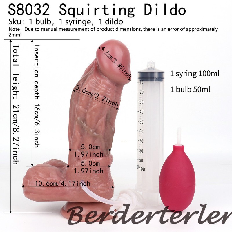 Large Realistic Ejaculation Silicone Dildo Lifelike Blood Vessel Squirting Penis gallery