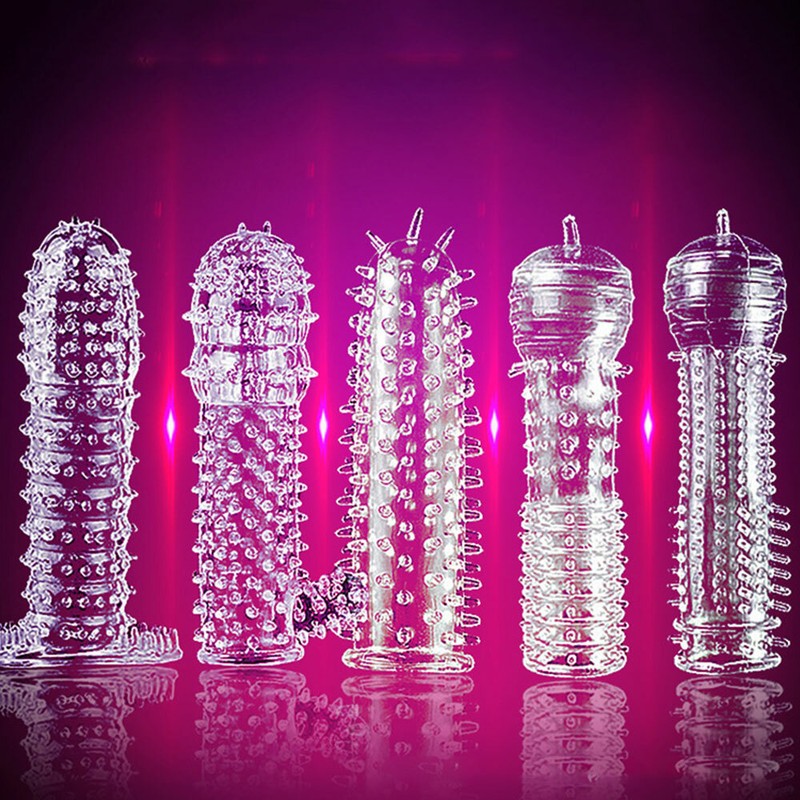 5PC Men Penis Girth Enhancer Enlarger Cock Penis Sleeve Extension French Tickler