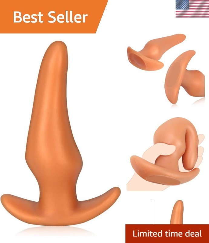 Soft Gold Anal Dildo with Secure Base – Silicone Butt Plug for Ultimate Pleasure