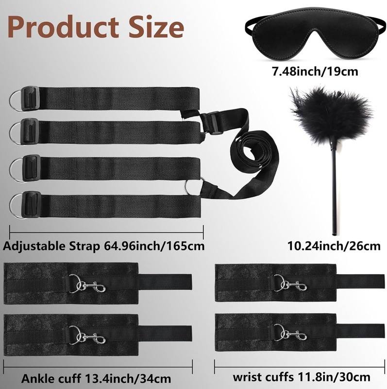 Couples Sex Restraint Kit with Adjustable Straps and Comfortable Handcuffs gallery