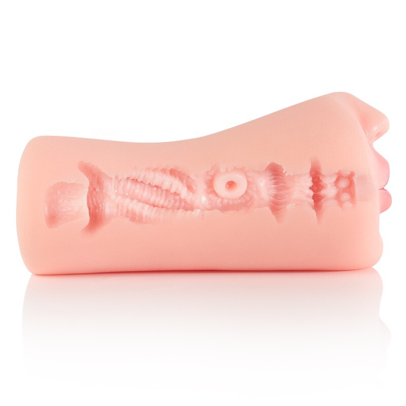 Realistic Mouth Blowjob Sex Toy Men Stroker w Suction Buildup Pocket PussySleeve